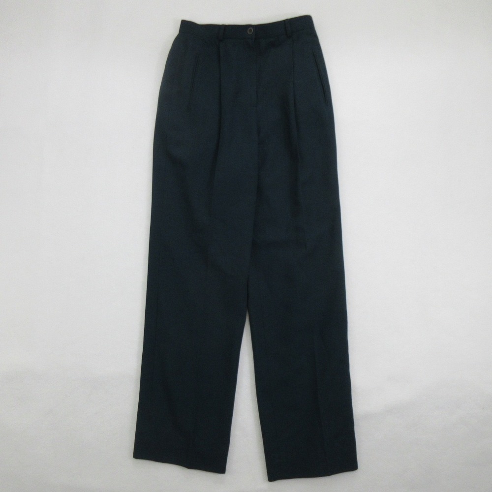 Carlisle Womens Pants Size 8 Green Wool Straight Dress Pants